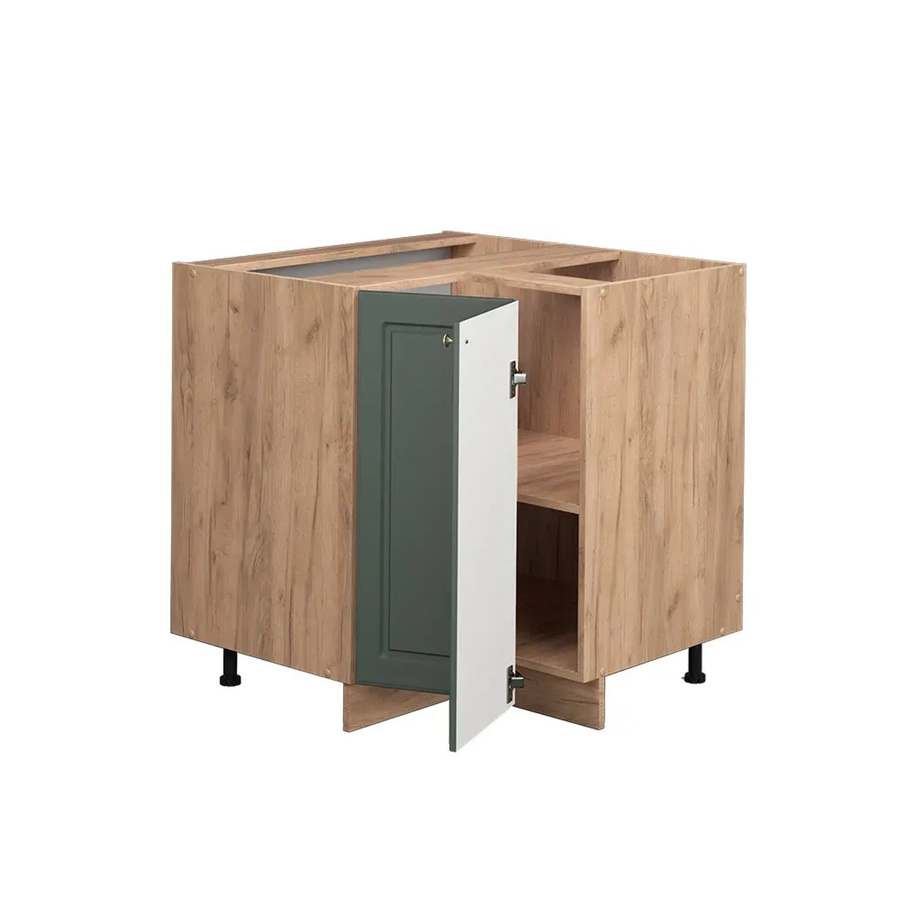 Vicco Eckunterschrank Fame-Line in Grün-Gold im Landhausstil mit Eiche-Optik, B/T/H: 80,5 x 60,0 x 82,0 cm - Bild 2