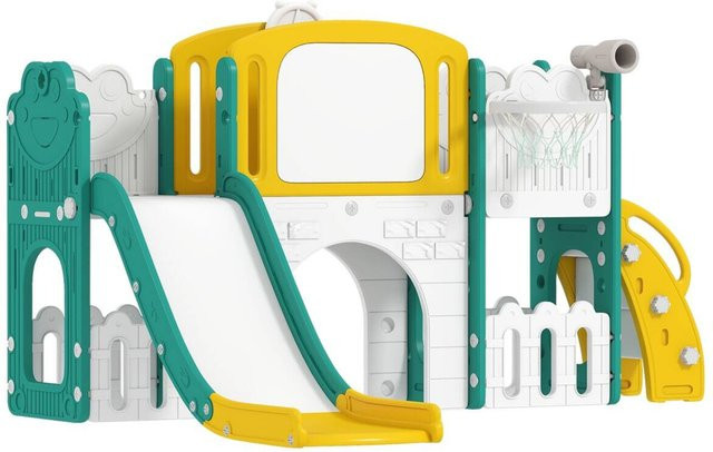 AIYAPLAY Kinderrutsche 7 in 1 Frosch-Motiv Gelb für 1-3 Jahre - Bild 1