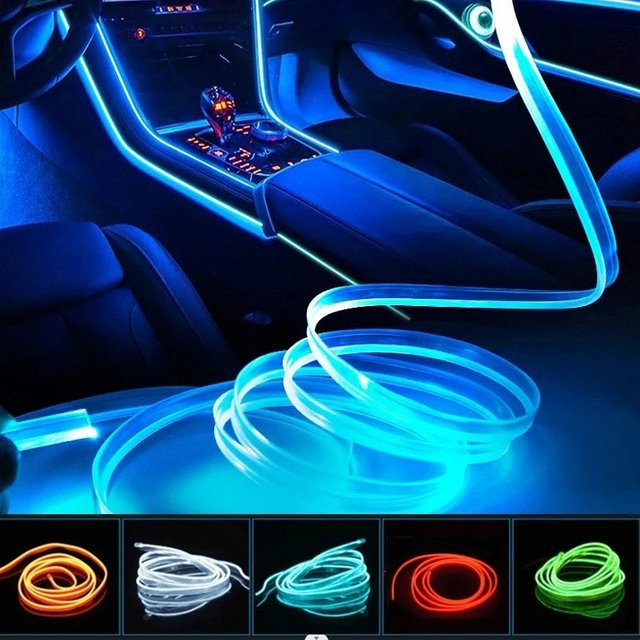 FILIPLI RGB LED Neon Flex USB Innenbeleuchtung für dein Auto mit App-Steuerung und selbstklebender Montage - Bild 1