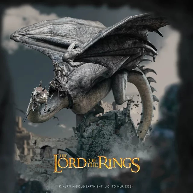 Bandai The Lord of the Rings Hexenkönig von Angmar Fell Dragon, Sammlerfigur Statue, 17cm, adults - Bild 1