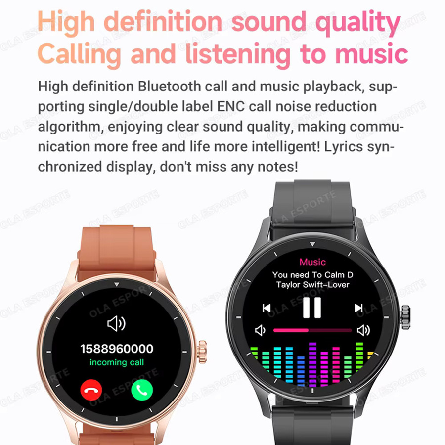 Ola Esporte Smartwatch, Gold, Silikon, Wasserdicht - Bild 3