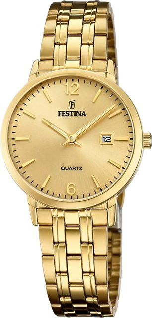 Festina Damenuhr, Quarz, Edelstahl, Gold, 30 mm, 5 ATM - Bild 1