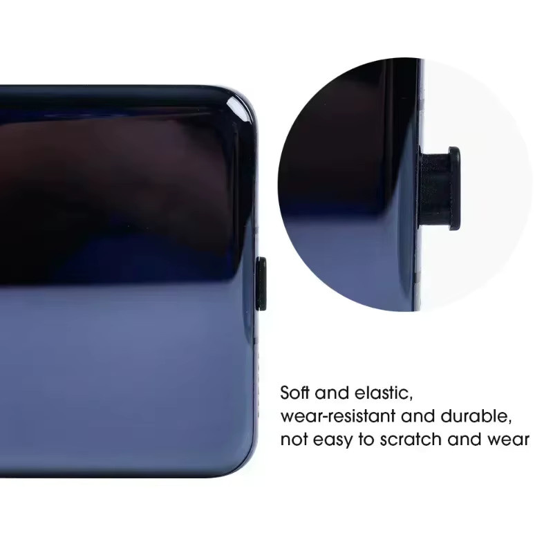 Silikon USB-C Staubschutz Kappen für Xiaomi und iPhone in Transparent - Bild 1