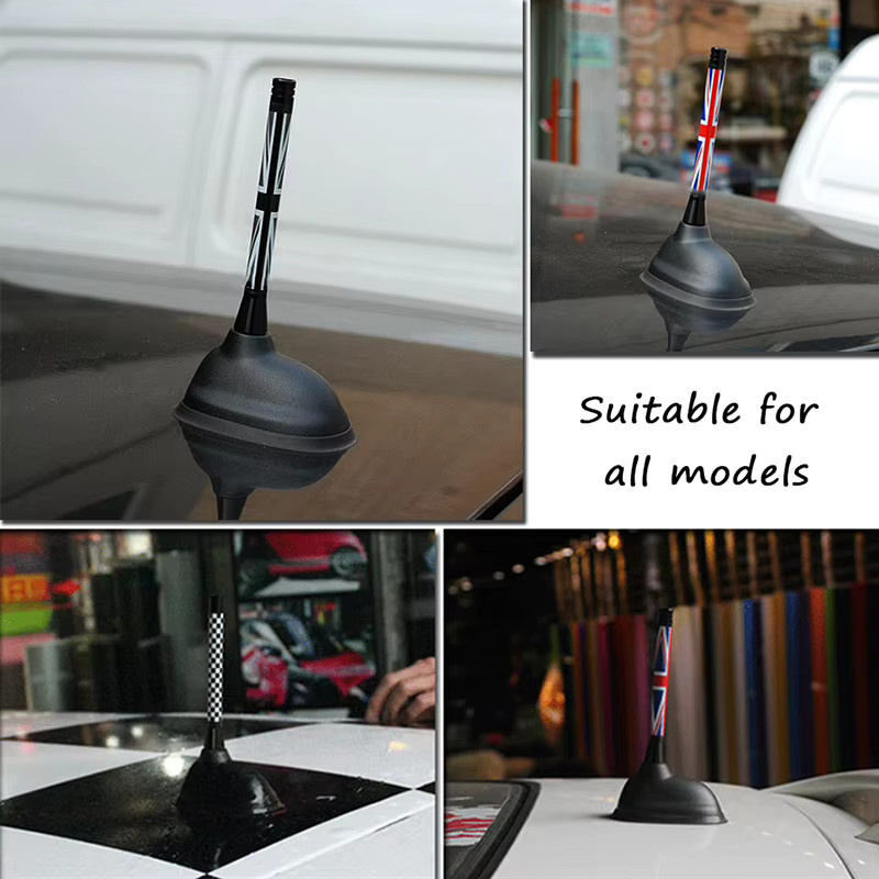 Rhyming Mini Cooper Stubby Antenne im Union Jack Design für F56 S JCW R55 R56 R57 R60 F55, Multicolour Auto Antennenmast Zubehör - Bild 2