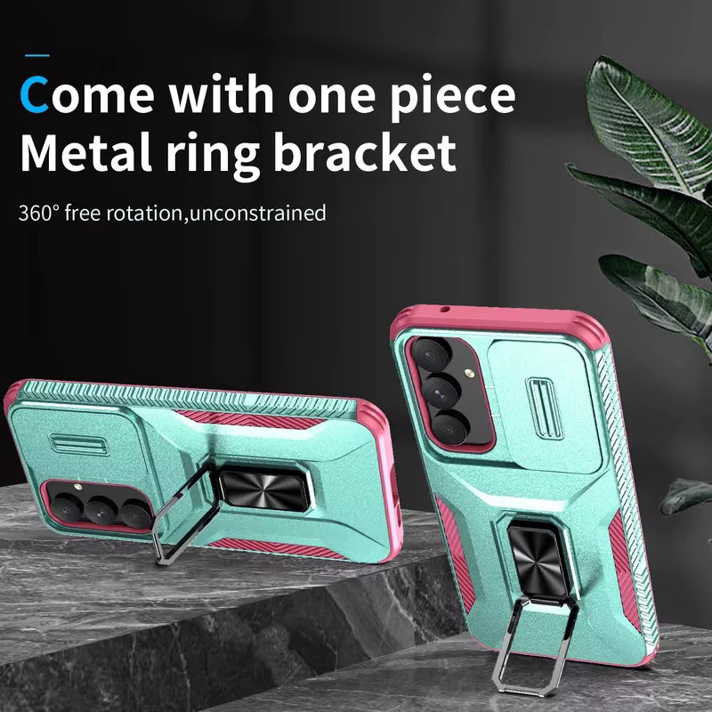Stoßfeste Samsung Handyhülle mit Ringständer und Schiebefenster in Lila/Mehrfarbig für Galaxy S26, S25FE, S24 und S23 Ultra - Bild 2