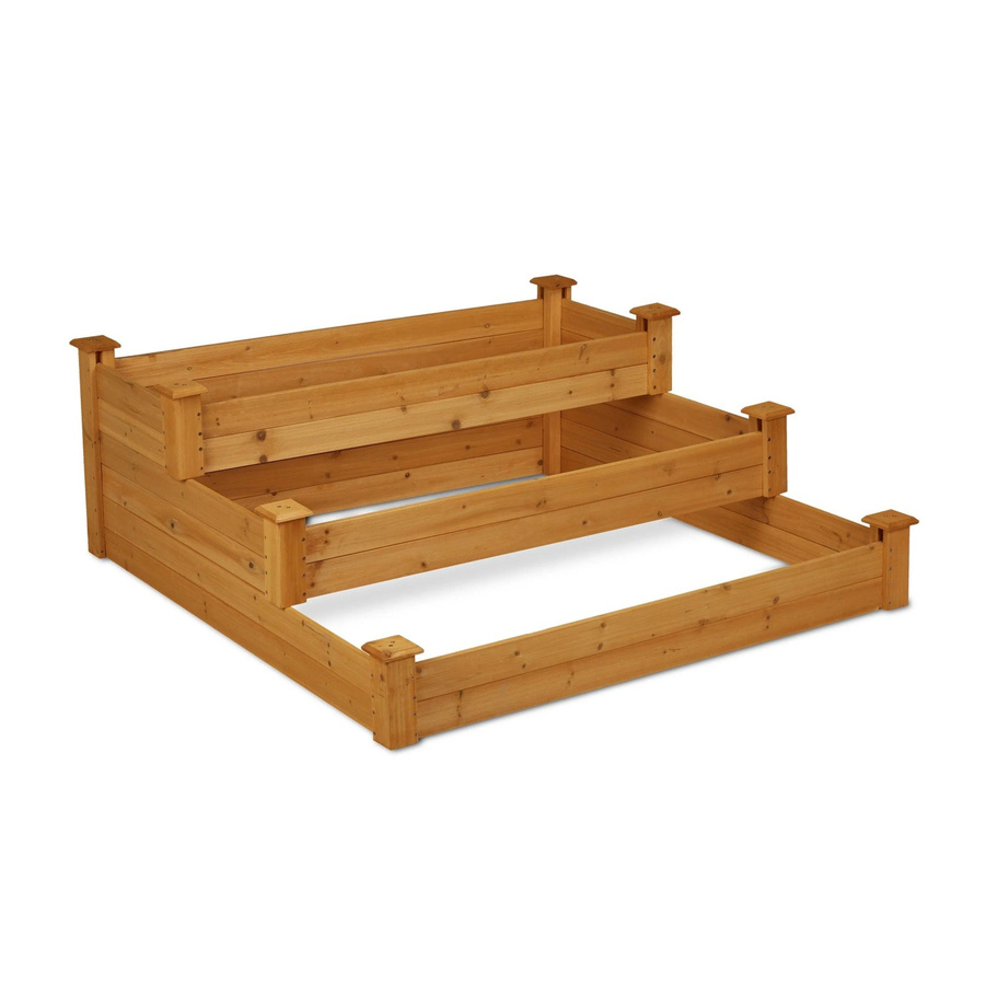 Relaxdays Hochbeet aus Tannenholz in Natur, 3 Etagen, B/T/H: 122 x 122 x 46 cm - Bild 2