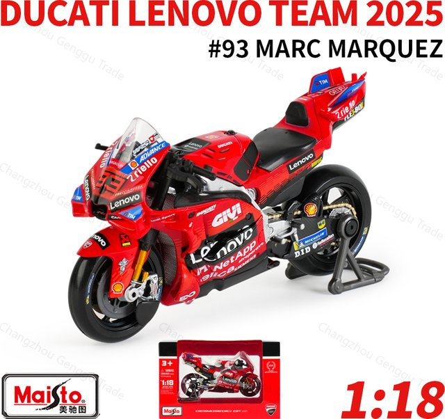 Maisto Ducati Lenovo Team 2025 GP # 93 Racing Repsol Team, Motorrad-Modell, 1:18, Metall, ab 3 Jahren - Bild 1