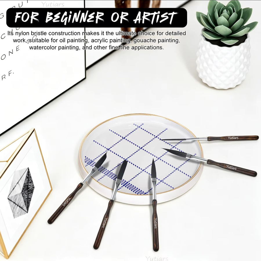5-teiliges Yutiars Pinselset für Detailmalerei aus Holz für Aquarell und Ölfarben - Bild 1