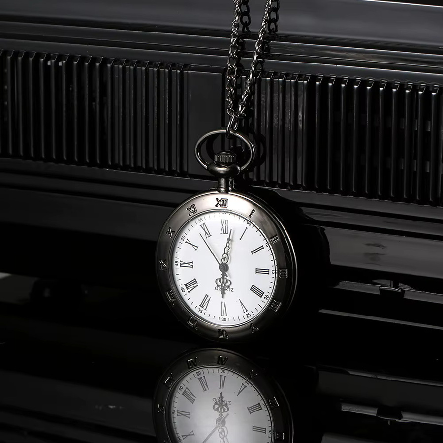 Taschenuhr Quarz, Schwarz, Analoguhr, Unisex - Bild 3