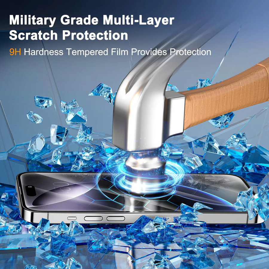 6-in-1 Panzerglas Displayschutz und Kameralinsenschutz Set für Apple iPhone 17 16 15 Pro Max Plus transparent - Bild 4
