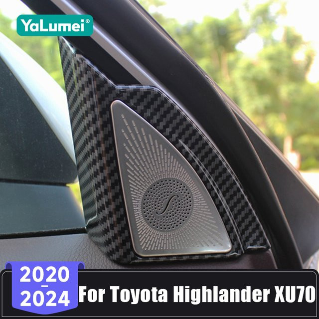 YaLumei Lautsprecherabdeckung für Toyota Highlander XU70 Hybrid 2020 bis 2024, A-Säule Dreieck Abdeckung, Schwarz - Bild 1