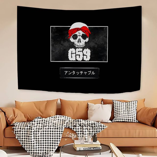 S-Suicideboys G59 DIY Wandteppich im Tarot-Hippie-Stil, Schwarz, Rechteckig - Bild 1