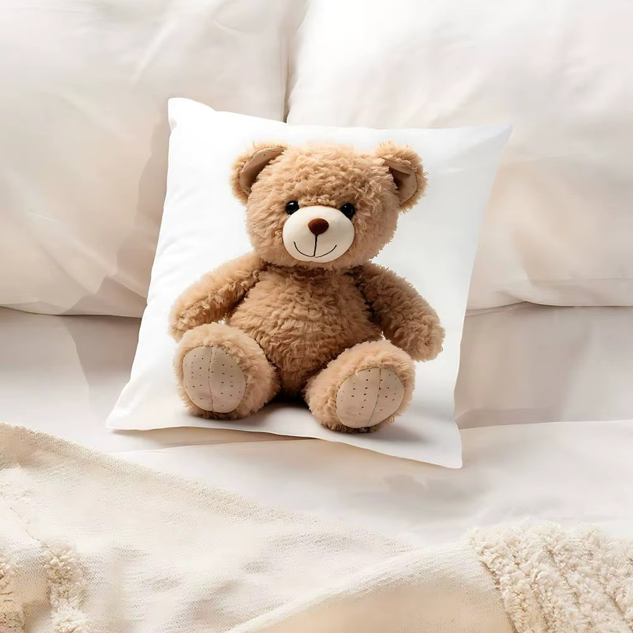 52TOYS Kawaii T-Teddybär Kissenbezug in Weiß für deine Wohnzimmer Dekoration - Bild 2