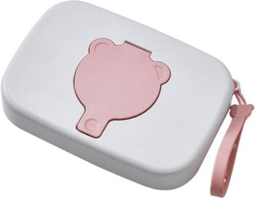Piter Nachfüllbare tragbare Feuchttücherbox mit Klappdeckel aus Kunststoff und Silikon, Farbe: Rosa - Bild 1