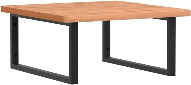 vidaXL Waschbeckenregal zur Wandmontage aus Stahl und Buche Massivholz in Schwarz und Braun - Bild 1