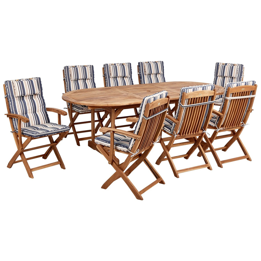 Beliani Gartentisch Set MAUI II in Dunkelblau und Multicolour aus Holz und Polyester - Bild 2