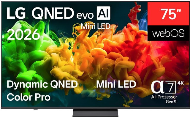 LG QNED evo MiniLED AI TV 75QNED8EB3A, 189 cm (75 Zoll), Schwarz - Bild 1