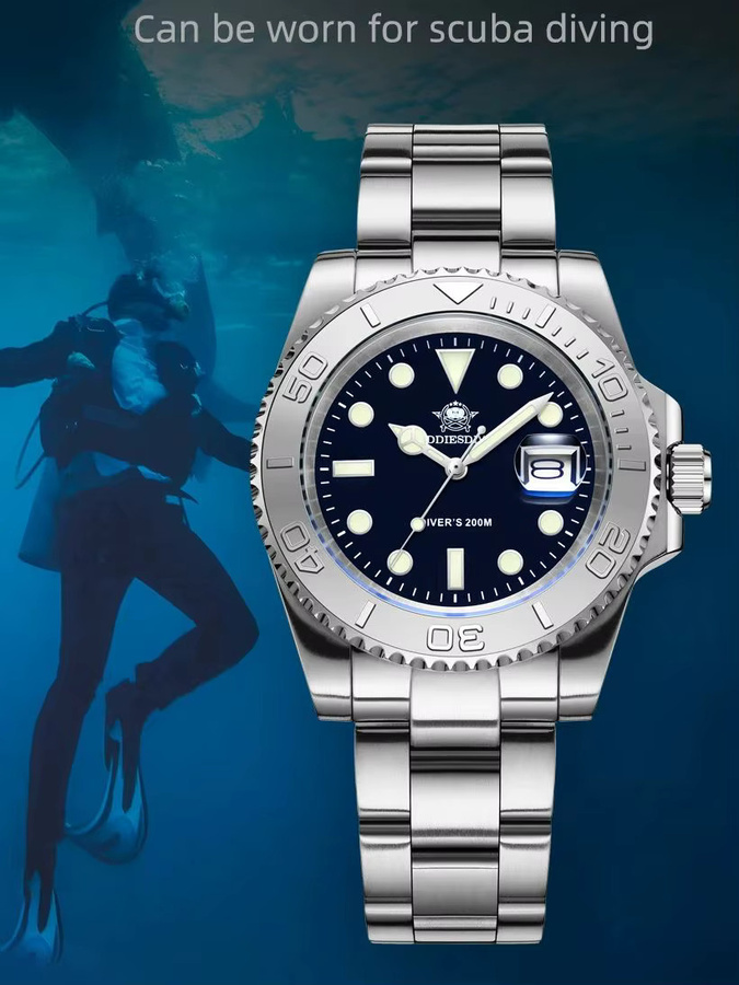 ADDIESDIVE Armbanduhr, Quarz, Edelstahl, Keramik, Blau, Herren - Bild 4