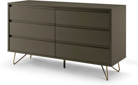 SalesFever Kommode mit 6 Schubladen in Grau und Gold, B/T/H: 120 x 40 x 70 cm - Bild 1