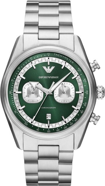 Emporio Armani Armbanduhr, Quarz, Edelstahl, grünes Zifferblatt, Herren - Bild 1