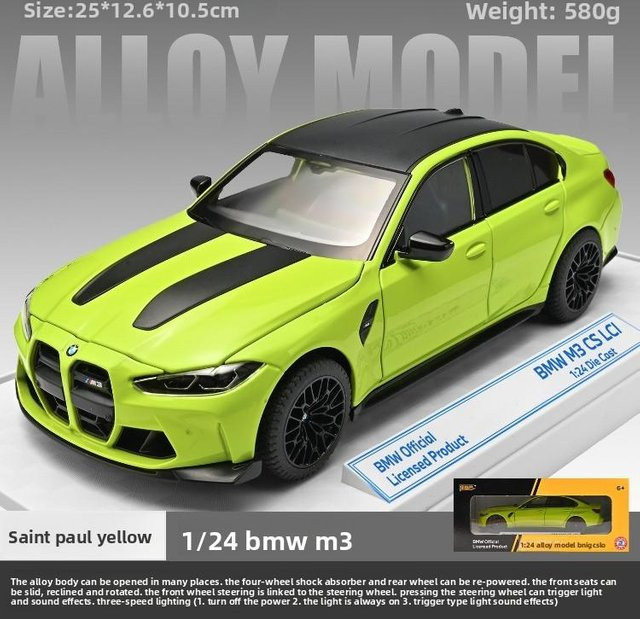 Linyi toy car BMW M3 CS LCI Legierungsauto-Modell, 1:24, mit Licht und Sound, ab 14 Jahren - Bild 1