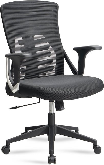 Bürodrehstuhl ATLAS von KADIMA DESIGN in Schwarz mit Netzgewebe und Wippmechanik - Bild 1