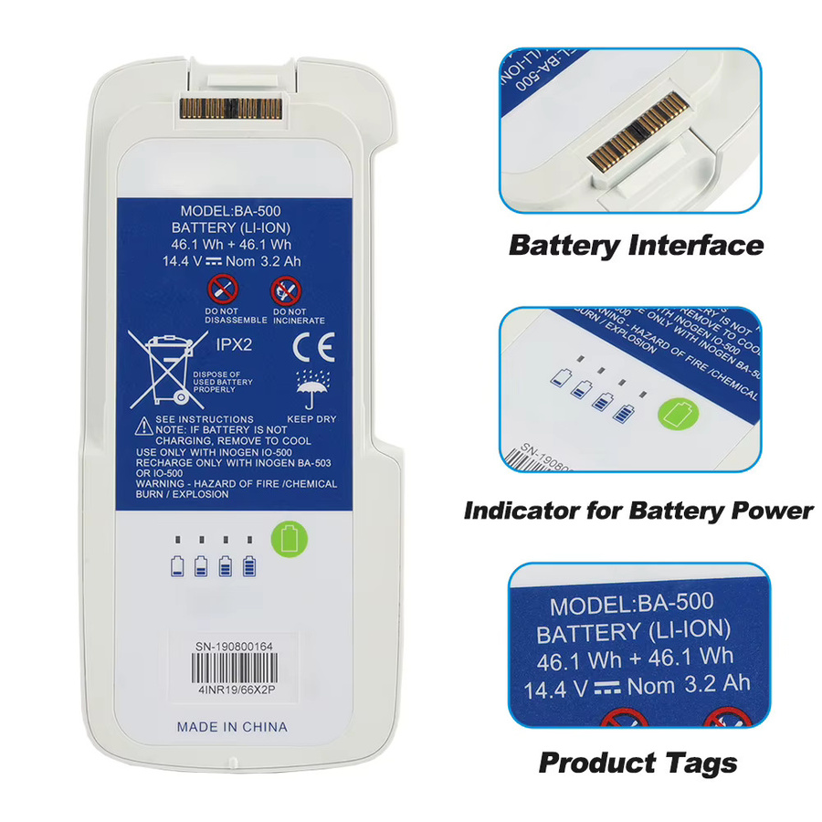 Inogen BA-500 BA-600 Ersatzakku für Inogen One G5 tragbarer Sauerstoffkonzentrator, 14,4V, 46,1Wh, Weiß - Bild 2