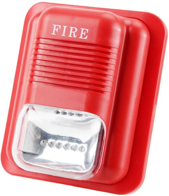Painter Ton- und Licht-Brandschutzalarm mit Warnblitz Sirene für Sicherheitssysteme DC12V 24V in Rot - Bild 1