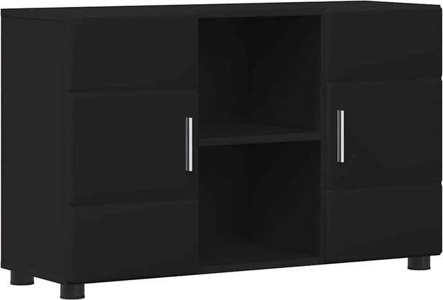 vidaXL Sideboard FLORIN in Schwarz, modernes Design aus Holzwerkstoff, B/T/H: 88,5 x 30,5 x 55,5 cm - Bild 1