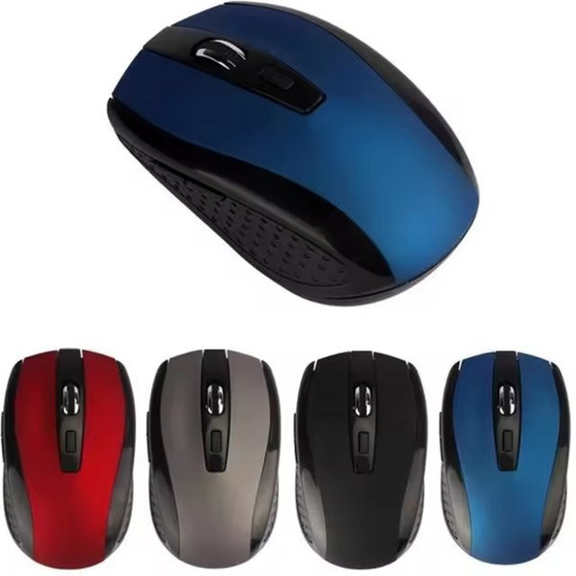 KAFNHCKA Kabellose Bluetooth-Maus in Blau, 3-stufig verstellbare optische Maus mit USB-Empfänger und geräuschloser Funktion für Laptop und Computer - Bild 1
