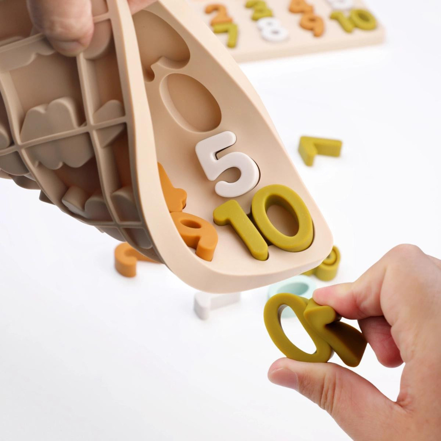 Yiran toy Montessori Buchstaben Zahlen Puzzle Brett Spielzeug Formen Zuordnung 0-3 Jahre - Bild 1