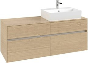 V&B Waschtischunterschrank Collaro in Nordic Oak mit Waschbeckenanschluss rechts, B/T/H: 140 x 54,8 x 50 cm - Bild 1