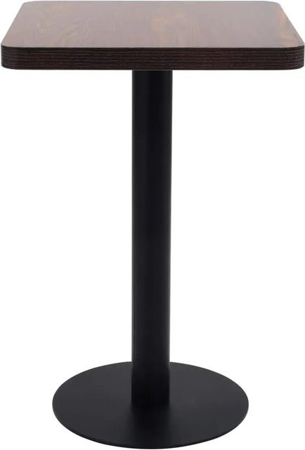 vidaXL Bistrotisch quadratisch in Dunkelbraun aus MDF und Stahl, B/T/H: 50 x 50 x 75 cm - Bild 1