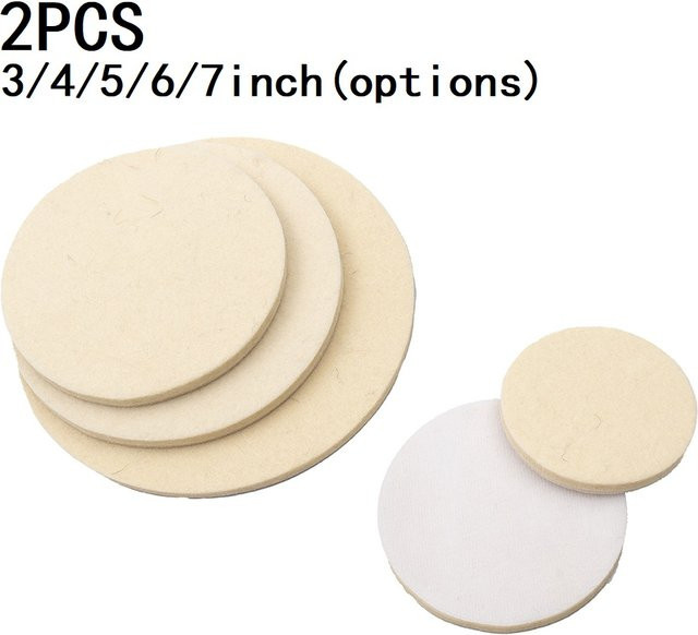 2er-Set VIBRATITE Wollfilz Polierpads zur Politur und Kratzerreparatur von Glas und Edelstahl - Bild 1