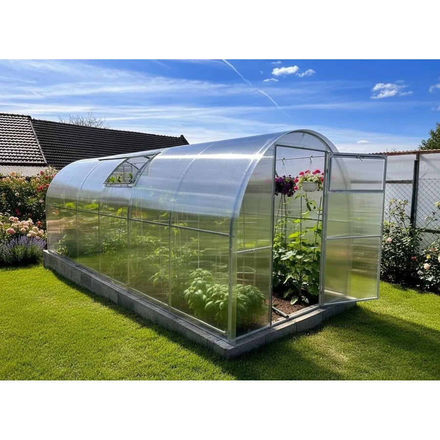 Garten Dream Gewächshaus Mini aus Polycarbonat und Metall, transparent, B: 800 cm, T: 200 cm, H: 200 cm - Bild 2