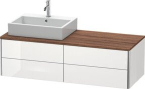 Duravit Waschtischunterschrank XSquare in Weiß Hochglanz mit 4 Schubladen, B/T/H: 140 x 54,8 x 40 cm - Bild 1