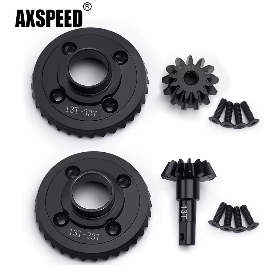 AXSPEED Differential Ritzel, 13T & 33T, für UDR Unlimited Desert Racer 1/7 RC Auto Upgrade Teile, Metall, Schwarz - Bild 2