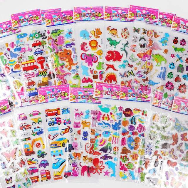 ZQNYCY 3D Blase Aufkleber, Cartoon Tier Dinosaurier, 10-teiliges Set, multicolour - Bild 1