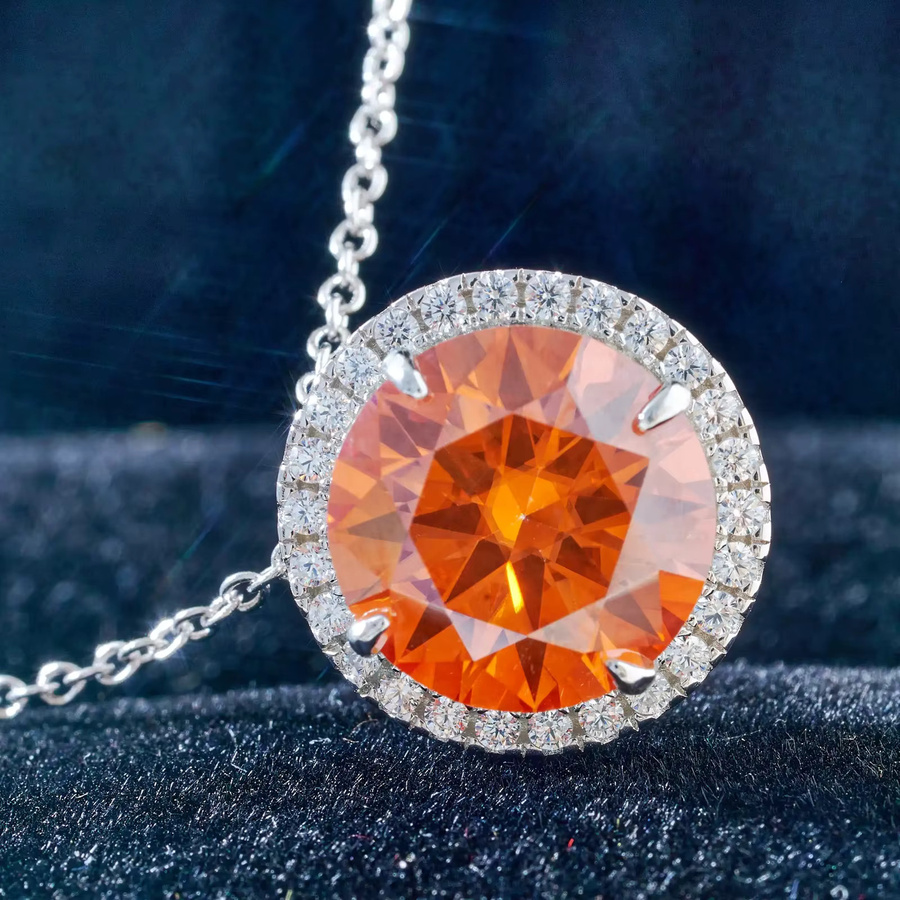 Halskette Moissanite, Zirkonia, 925 Silber, Damen - Bild 2