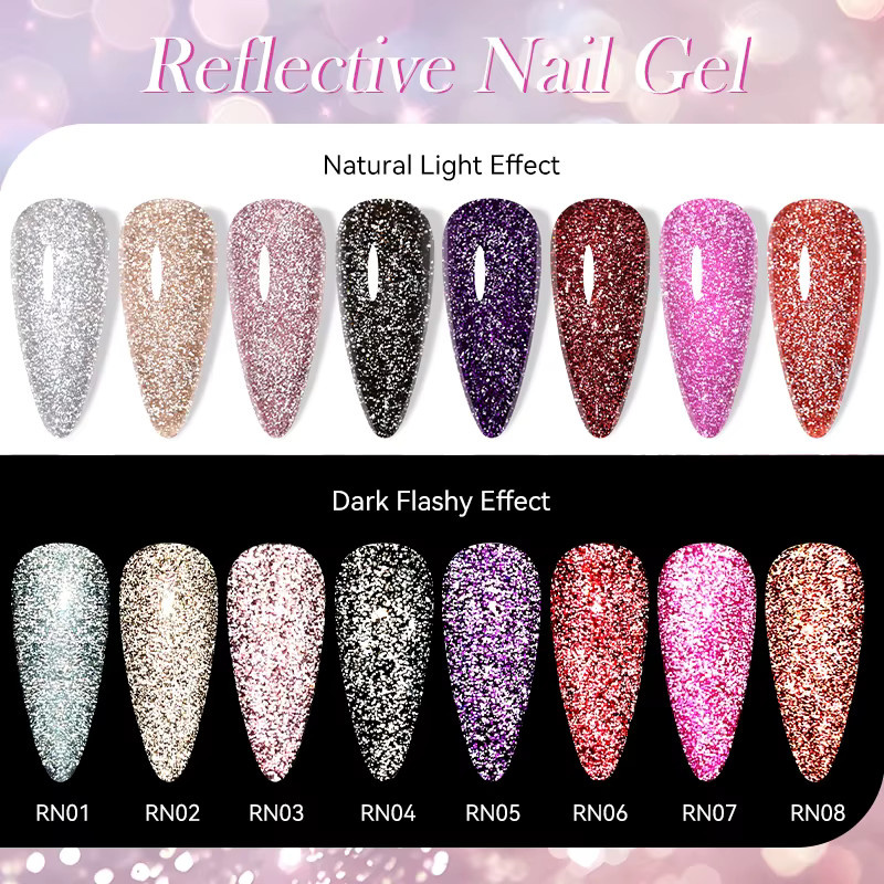 LILYCUTE Glitzer-Gel-Nagellack, Silber, 7 ml - Bild 2