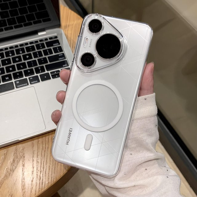 Ultra dünne transparente Magnet-Schutzhülle für Huawei Pura 70 Ultra und Mate 60 Pro Plus mit kabellosem Laden - Bild 1