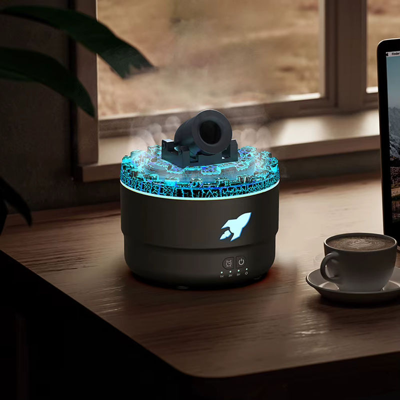 Aroma-Luftbefeuchter und Diffusor für ätherische Öle mit Vulkan-Design in Schwarz - Bild 2
