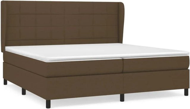vidaXL Boxspringbett mit Matratze Dunkelbraun Hybrid mit Taschenfederkern B/T/H: 200 x 200 x 203 cm - Bild 1