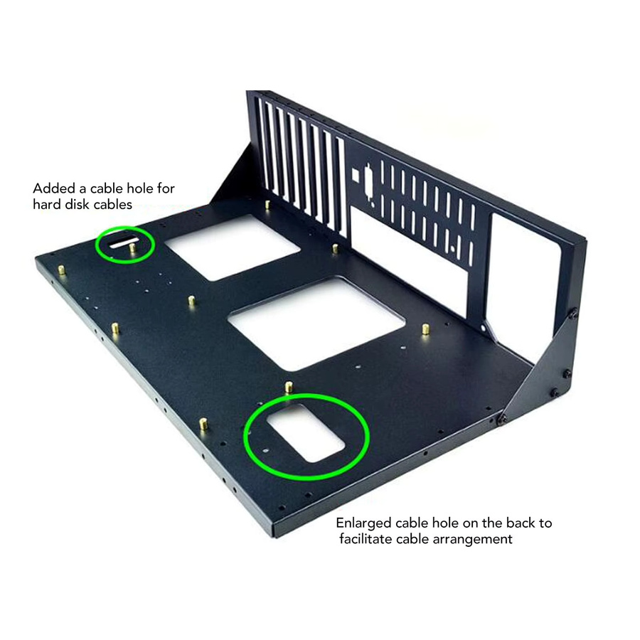 Qiilu DIY Computer Open Chassis Rahmen aus Stahl in Schwarz für Micro ATX Motherboards - Bild 5
