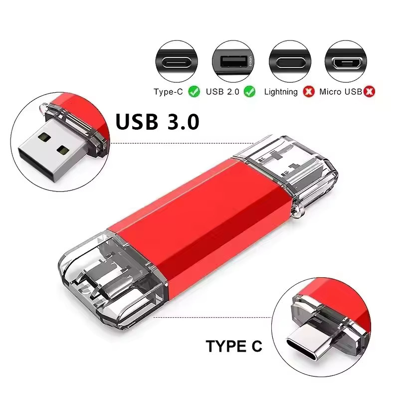 JASTER 2 in 1 USB-C OTG USB 3.0 Flash-Laufwerk in Schwarz - Bild 2
