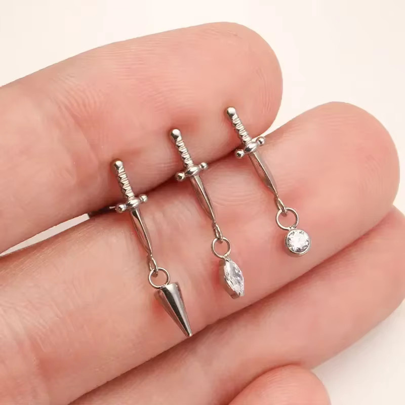 ZOORBODY JEWELRY Ohrring Titan, Silber, Unisex - Bild 2