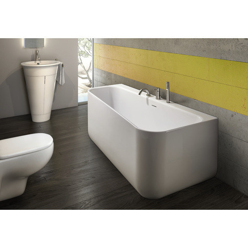 Ottofond Badewanne Pino links abgerundet in Weiß inklusive Ablaufgarnitur B/H/L: 75 x 60,5 x 155 cm - Bild 2