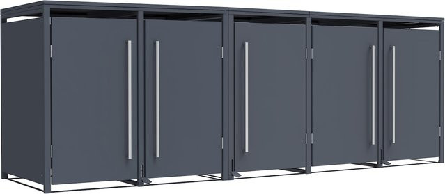 Westmann Mülltonnenbox Pedura 5 für 5 Mülltonnen à 240L mit Fußpedal in Anthrazit, B/T/H: 331 x 80 x 116 cm - Bild 1