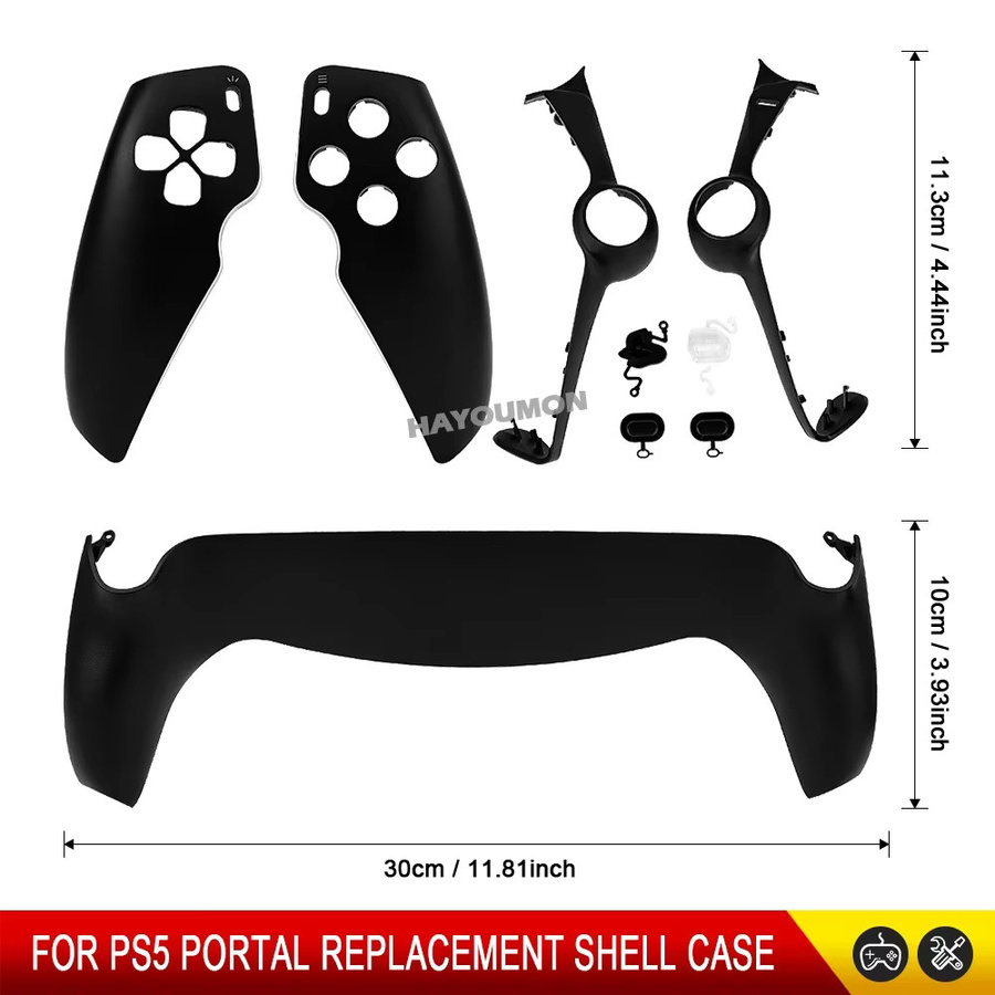 HeroAngel 9-in-1 Controller-Gehäuse für PS Portal in Schwarz, Ersatzgehäuse mit Vorder- und Rückplatte sowie Frontblende und Schutzabdeckung - Bild 5