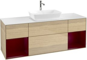 V&B Waschtischunterschrank Finion mit Wandbeleuchtung, Farbe: Weiß, Breite: 160 cm, Tiefe: 50,1 cm, Höhe: 50,1 cm - Bild 1
